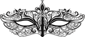 Venetia mask black line art graphic