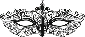 Venetia mask black line art graphic