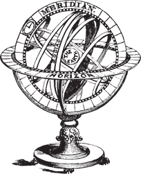 Astronomers globe black line art graphic