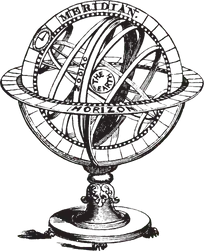 Astronomers globe black line art graphic